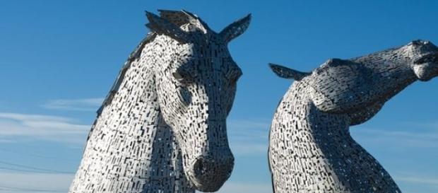 The Kelpies in Falkirk, Scotland The Kelpies in Falkirk, Scotland