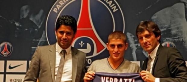 Verratti en su presentación con el PSG Verratti en su presentación con el PSG