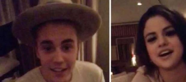 Justin Bieber e Selena Gomez no vídeo snapchat Justin Bieber e Selena Gomez no vídeo snapchat