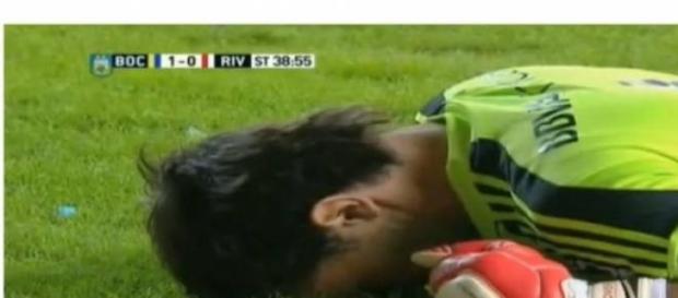 Barovero, impotente tras el primer gol xeneixe Barovero, impotente tras el primer gol xeneixe