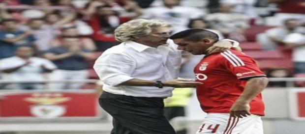 Jorge Jesus e Maxi Pereira. Jorge Jesus e Maxi Pereira.
