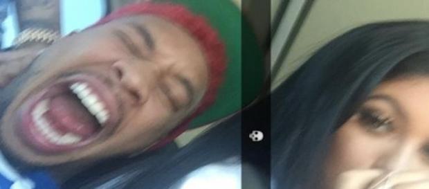 Tyga publie une photo de lui et de Kylie sur Snap. Tyga publie une photo de lui et de Kylie sur Snap.
