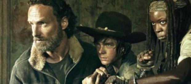 Rick, Carl y Michonne. Foto promocional Rick, Carl y Michonne. Foto promocional
