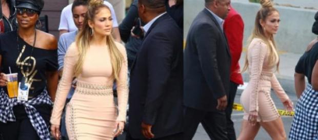 Jennifer Lopez à chegada ao programa Ídolos Jennifer Lopez à chegada ao programa Ídolos