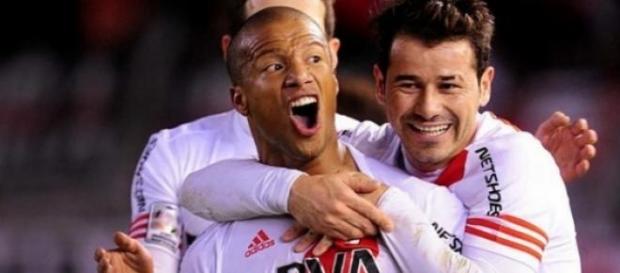 Sánchez en el grito sagrado ante el gol de River Sánchez en el grito sagrado ante el gol de River