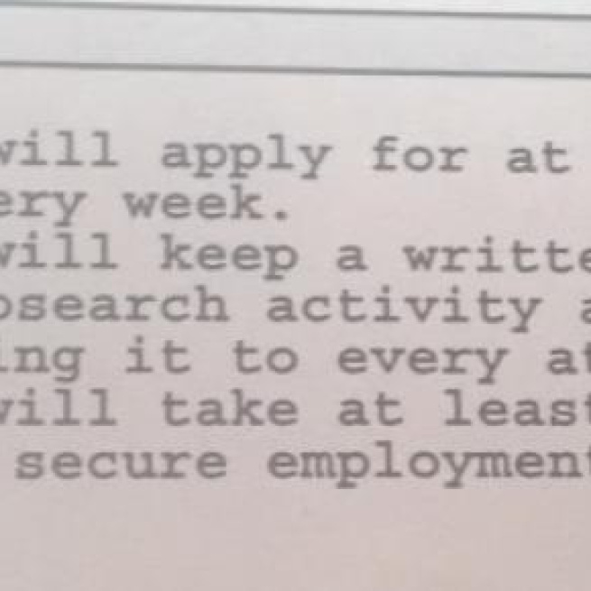 Part of Pam's jobseekers agreement