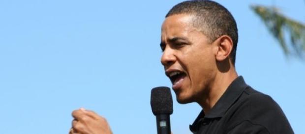 US-Präsident Barack Obama, während einer Rede US-Präsident Barack Obama, während einer Rede