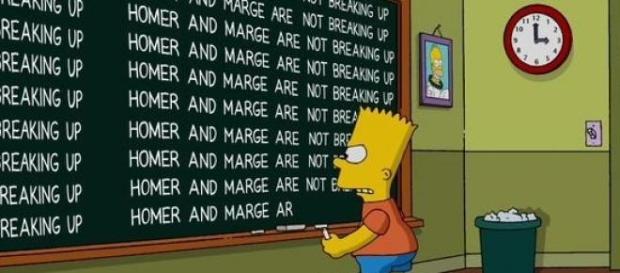 Marge y Homero Simpson no se separan Marge y Homero Simpson no se separan