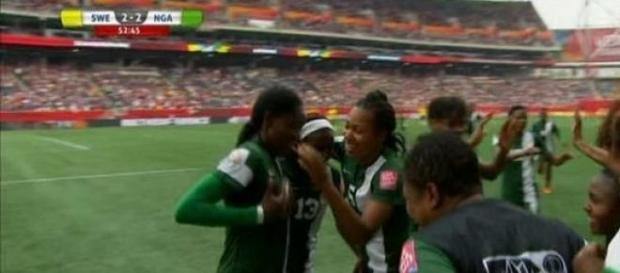 Nigeria feiert den Ausgleich Nigeria feiert den Ausgleich