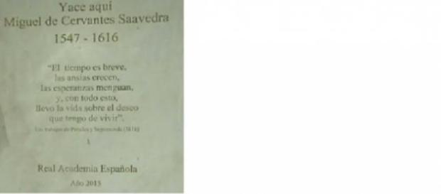 Errata en la lápida de Cervantes Errata en la lápida de Cervantes