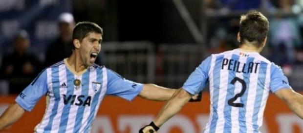 Pelliat festejando el primer gol del partido Pelliat festejando el primer gol del partido