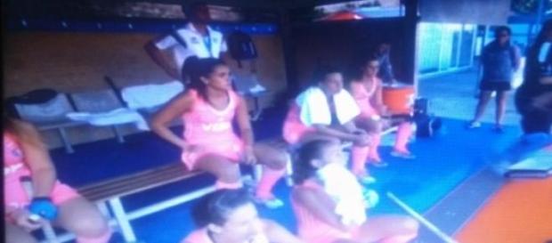Las Leonas escuchando a Capurro Las Leonas escuchando a Capurro