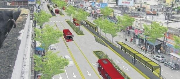 Imagen que simula el Metrobus Norte Imagen que simula el Metrobus Norte