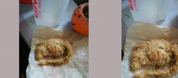Panado do KFC com a forma peculiar Panado do KFC com a forma peculiar