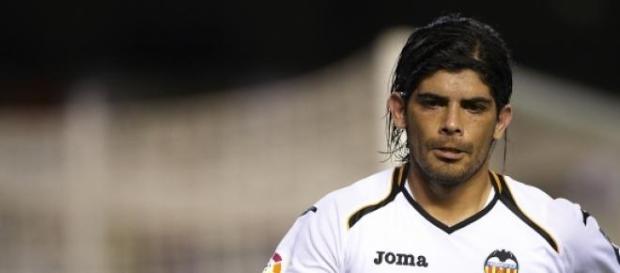 Banega, en un partido con el Valencia CF. Banega, en un partido con el Valencia CF.