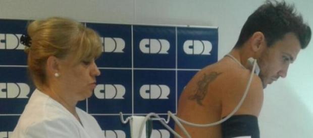 Bertolo haciendo la revisación médica en River Bertolo haciendo la revisación médica en River