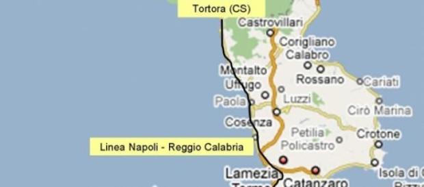 La cartina della regione Calabria La cartina della regione Calabria