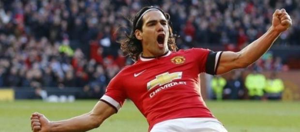 Falcao celebra un gol con el United. Falcao celebra un gol con el United.