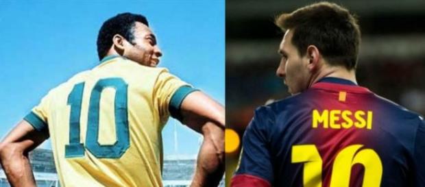 Pelé e Messi: dois históricos números 10 Pelé e Messi: dois históricos números 10