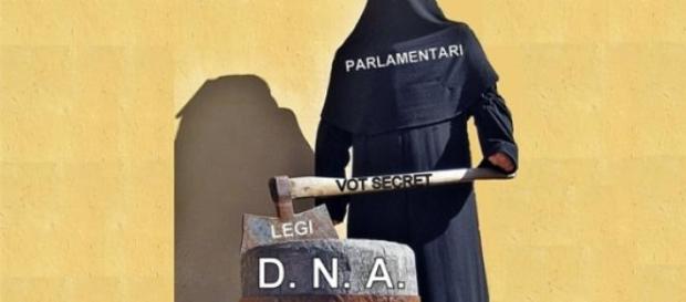 Parlamentar votând secret legi împotriva DNA Parlamentar votând secret legi împotriva DNA