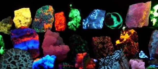 Diversos minerales fluorescentes Diversos minerales fluorescentes