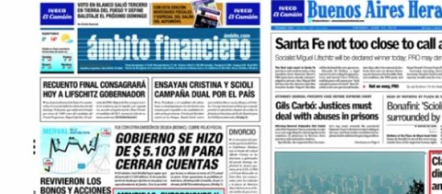 La denuncia fue tapa en varios diarios La denuncia fue tapa en varios diarios