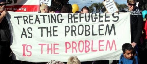 Rally for refugees in Melbourne, Australia Rally for refugees in Melbourne, Australia