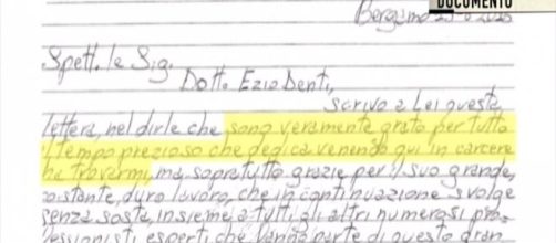 La lettera di Bossetti inviata a Ezio Denti