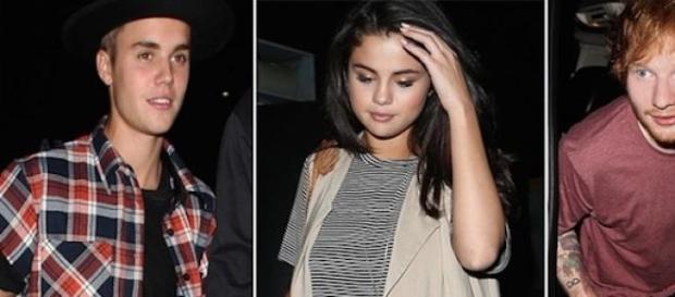 Justin Bieber, Selena Gomez e Ed Sheeran Justin Bieber, Selena Gomez e Ed Sheeran