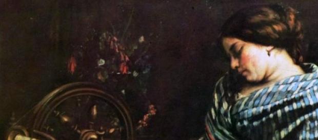 Mujer durmiendo, del artista Gustave Courbet Mujer durmiendo, del artista Gustave Courbet