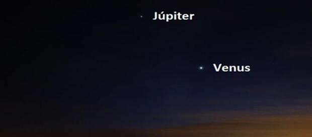 Conjunción entre Venus y Júpiter Conjunción entre Venus y Júpiter