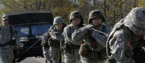 ROTC members during a training exercise