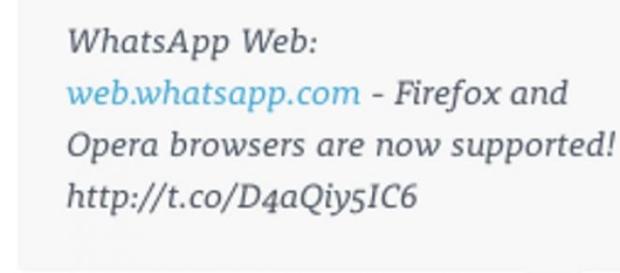 WhatsApp para Opera y Firefox WhatsApp para Opera y Firefox