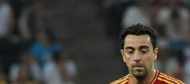 Xavi Hernández en un partido de Selección Xavi Hernández en un partido de Selección