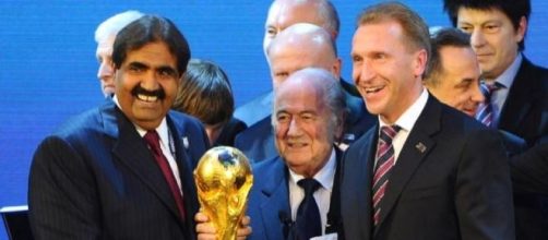 Sepp Blatter announcing WC hosts Russia & Qatar