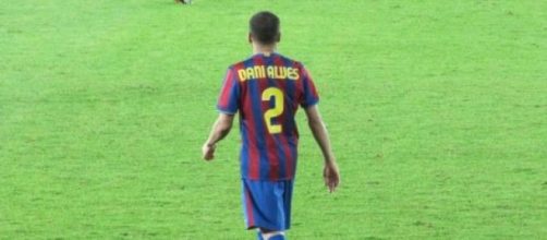 Dani Alves in Barcelona's jersey.