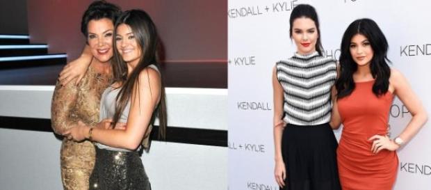 Kylie com a mãe e com a irmã, Kendall Kylie com a mãe e com a irmã, Kendall
