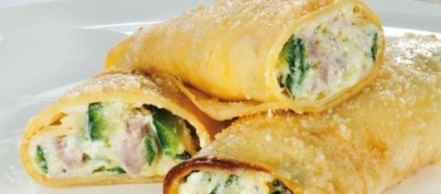 Le crepes alla crema di zucchine. Le crepes alla crema di zucchine.