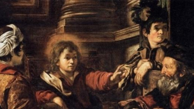 G. Serodine, particolare di Cristo tra i dottori