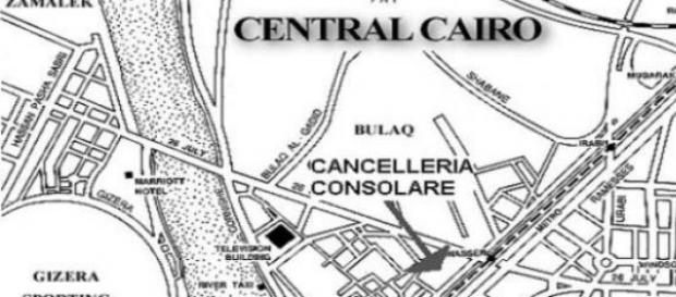 La cartina che indica dove si trova il consolato. La cartina che indica dove si trova il consolato.