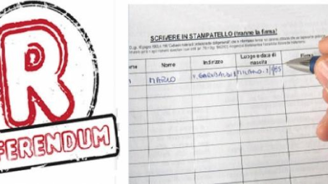 Il modulo di raccolta firme da riempire