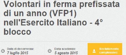 Bando VFP1 per il servizio militare