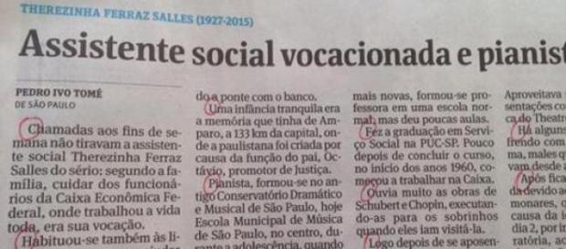 O acróstico comentado (Foto: Reprodução/ Facebook) O acróstico comentado (Foto: Reprodução/ Facebook)