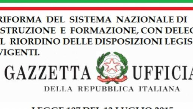 La pubblicazione in Gazzetta della legge scuola
