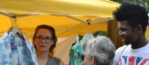 Eva Waldherr mit Francois-Xavier aus Kamerun. Eva Waldherr mit Francois-Xavier aus Kamerun.