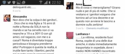 Commenti sulla pagina di Salvini