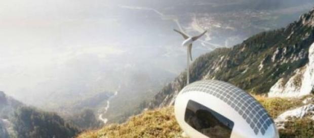 La ecocapsule incluye un sistema de energía solar La ecocapsule incluye un sistema de energía solar