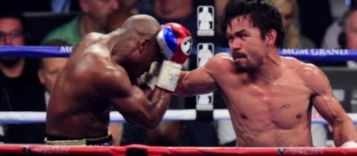 Boxe in tv, una scena di Mayweather vs Pacquiao