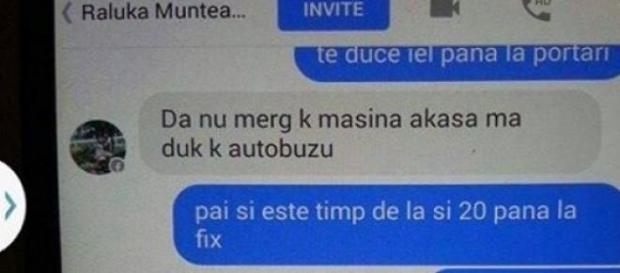 Conversatie dintre Raluca si individ Conversatie dintre Raluca si individ