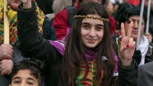 Manifestazione della comunit&agrave; curda.